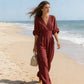 ✨Nieuw binnen✨ V-hals jumpsuit met ceintuur - slank & comfortabel