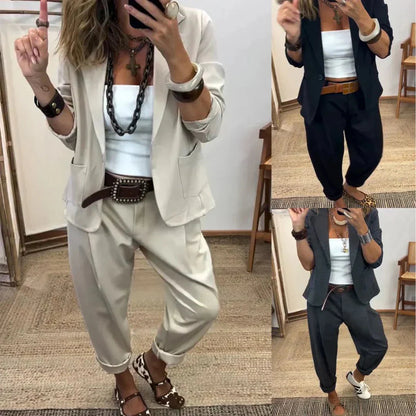 ✨💼 Temperament Jasje & Broek Set – Stijlvol voor woon-werkverkeer 💕 Met kraag, comfortabel & elegant 👗👠