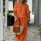 💎 50% KORTING! 💎 2-delige damesset 👗 U-hals & wijde broek – Stijlvol & Comfortabel