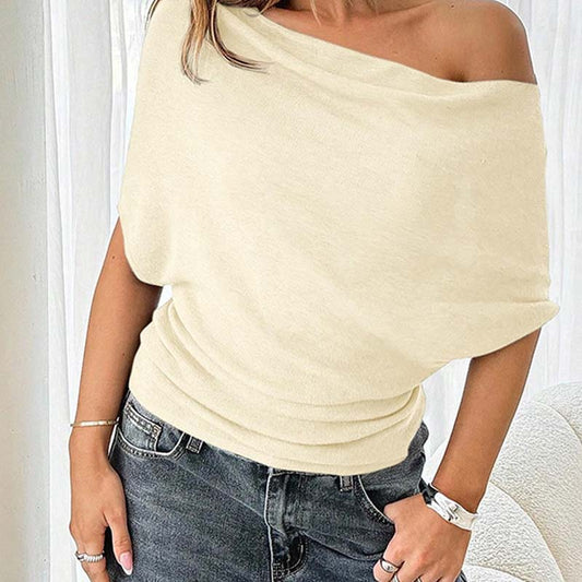 🔥Nieuwe Collectie Asymmetrische Off-Shoulder Top✨Zacht & Veelzijdig