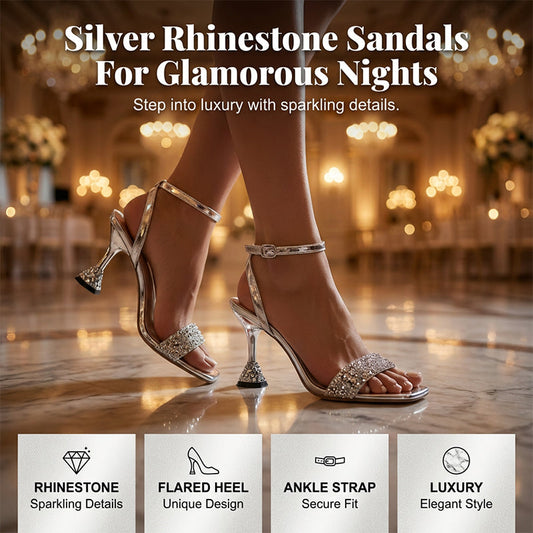 50% korting 🔥 Designer sandalen met strass-steentjes en sculpturale hakken👠