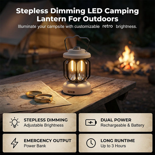 🔥Stapelvoordeel LED Campinglamp | Dimbaar & Powerbank Functie💡
