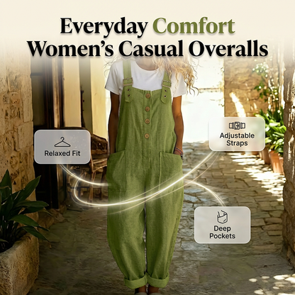💥 NIEUW: Comfortabele dames overall losse pasvorm met zakken👖