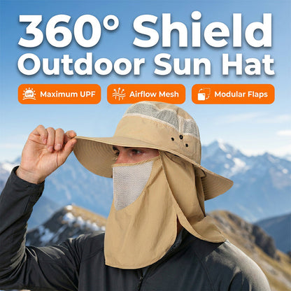 🔥ACTIE! 360° Zonhoed☀️Afneembaar & Ademend💨Windbestendig & Waterafstotend
