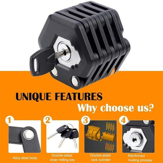 🔥 Bestseller | Opvouwbaar slot voor motoren en fietsen • Diefstalbestendig & stevig 💪 Roest niet