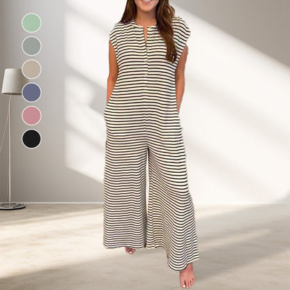🔥50% KORTING｜Strepen Jumpsuit Mouwloos Ademend🔥