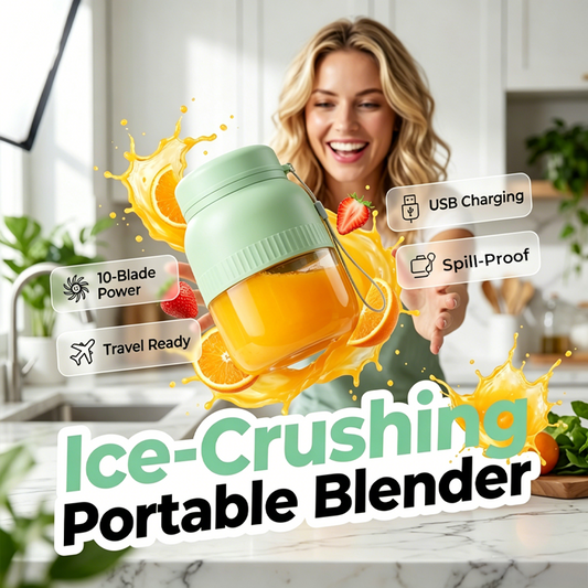 🔥Tijdelijke aanbieding: 50% korting❗️ Draagbare smoothie-maker met 10 messen, ijsblokjesvermaler en uitschuifbaar rietje✅