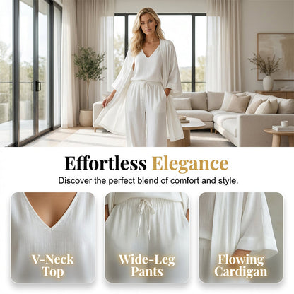 ⏰50% Korting✨ Elegante 3-delige Set | Wijde pijpen, zacht & flatterend