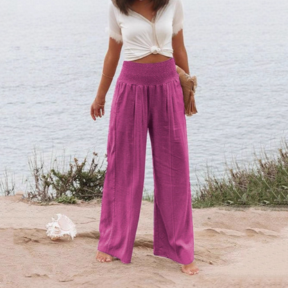 🔥NIEUW MET KORTING·Hoge taille wijde broek, elastisch en flatterend✨