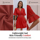 ✨50% KORTING｜Dames Zomerjurk👗V-hals Kant Ademend Licht Comfortabel
