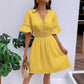 ✨50% KORTING｜Dames Zomerjurk👗V-hals Kant Ademend Licht Comfortabel