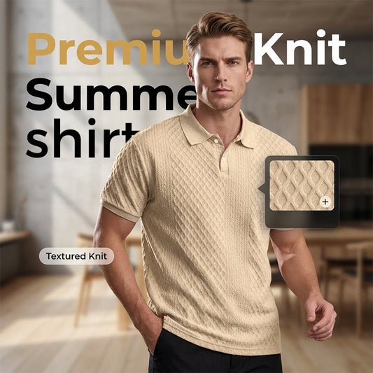 🎉 Zomeruitverkoop! Premium Jacquard Heren Shirt – Luxe, Ademend en Lichtgewicht 🌞