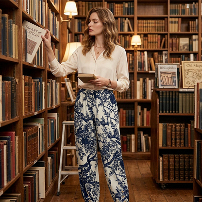 ⏳Limited Aanbieding Dames Bloemen Harem Broek 🌿 Ademend Katoen-Linnen Verstelbare Taille
