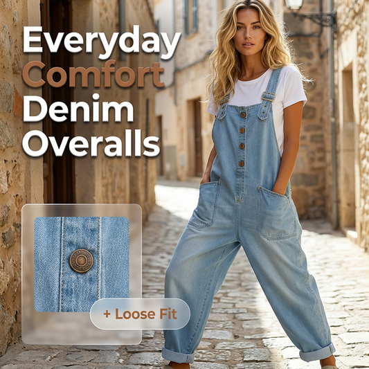⌛️50% korting✨ Dames Losse Denim Tuinbroek | Verstelbanden Diepe Zakken S-2XL