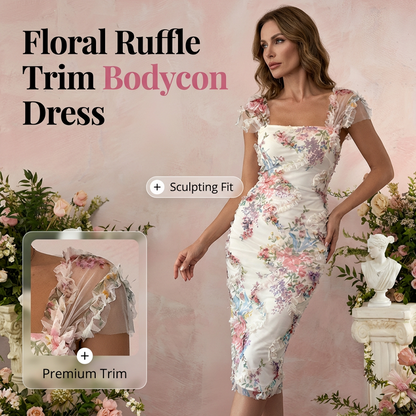 💥 Limiet Aanbieding! Bloemen Bodycon Midi Jurk 🌸 Elegant & Comfort | 📏 S-XL