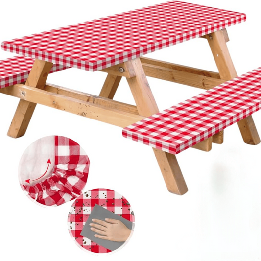 🔥HETE AANBIEDINGEN 50% KORTING! 🌞 6FT Waterdichte Picknicktafelhoes – 3DELIGE SET voor Buitenactiviteiten ✨