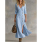 👗50% KORTING Vintage maxijurk, asymmetrische knopen & hoge split