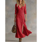👗50% KORTING Vintage maxijurk, asymmetrische knopen & hoge split