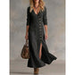 👗50% KORTING Vintage maxijurk, asymmetrische knopen & hoge split