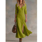 👗50% KORTING Vintage maxijurk, asymmetrische knopen & hoge split