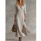 👗50% KORTING Vintage maxijurk, asymmetrische knopen & hoge split