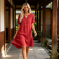 ✨TOP VERKOOP👗Effen casual jurk met zijzakken, geen strakke pasvorm in het dagelijks leven