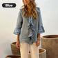 🎉GROTE KORTING！🎉 Damesblouse met ruche kraag & klokkenmouwen, luchtig en comfortabel