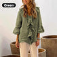 🎉GROTE KORTING！🎉 Damesblouse met ruche kraag & klokkenmouwen, luchtig en comfortabel