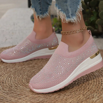 👟 Dames slip-on sneakers met mesh en strass ✨ Comfortabel instappen, laten stralen & de hele dag comfy blijven! ✨