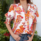 🔥 Limited Edition ✨ Bloemenblouse met Pofmouwen 🌸💖 – Flatterend & Comfortabel