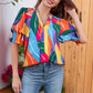 🔥 Limited Edition ✨ Bloemenblouse met Pofmouwen 🌸💖 – Flatterend & Comfortabel