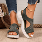 Women's Rhinestone Knit Platform Sandals