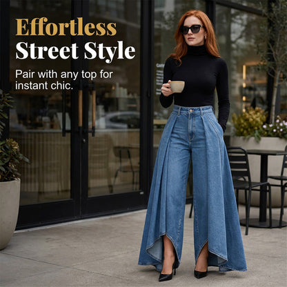 🔥 Hot Deal 2026! 👖 Dames Denim Broek – Wijde pijpen & Elegant silhouet 🌟