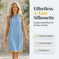 💙💥50% KORTING Zomerjurk V-hals met knopen, ademend & luchtig voor warme dagen