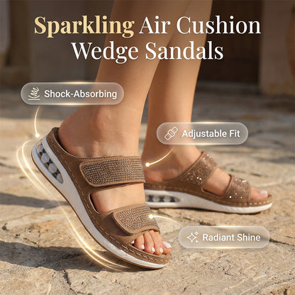 ⏰ TIJDELIJKE KORTING✨Sleehak sandalen met strass, luchtkussen & verstelbare bandjes