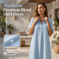 ⏰TIJDELIJK KORTING👗🌿Linnenmix midi shirtjurk V-hals losse pasvorm voor warme dagen