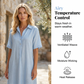 ⏰TIJDELIJK KORTING👗🌿Linnenmix midi shirtjurk V-hals losse pasvorm voor warme dagen