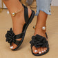⏰ TIJDELIJKE KORTING💃 Bloemdetail sandalen, plat model met metalen enkelband🌸