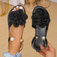 ⏰ TIJDELIJKE KORTING💃 Bloemdetail sandalen, plat model met metalen enkelband🌸