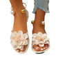 ⏰ TIJDELIJKE KORTING💃 Bloemdetail sandalen, plat model met metalen enkelband🌸