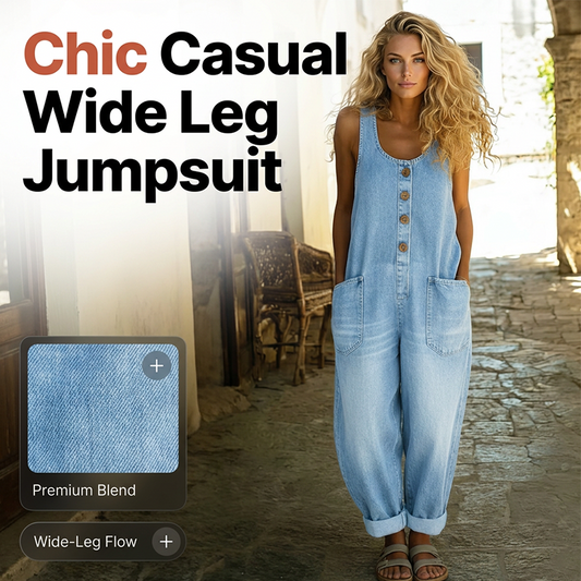 ⏰ LAATSTE DAG KORTING 👖 Mouwloze jumpsuit KWALITATIEVE MENGSTOF, wijde pijpen met grote zakken