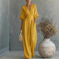 Jumpsuit met V-hals, hoge taille en wijde pijpen voor dames