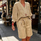 💥 Knallende Deal -50% 💃 Zomer 2-delige Set | V-hals & High Waist Shorts | Comfortabele & Flatterende Pasvorm 👗✨