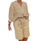 💥 Knallende Deal -50% 💃 Zomer 2-delige Set | V-hals & High Waist Shorts | Comfortabele & Flatterende Pasvorm 👗✨