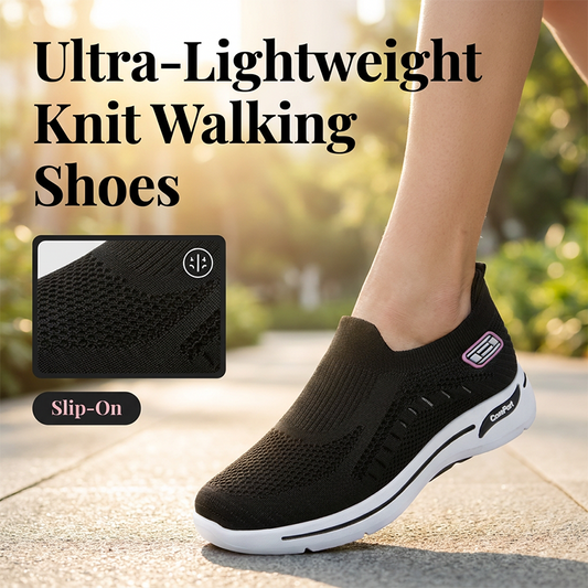 ⏰LAATSTE DAG KORTING Ultralichte gebreide dames wandelschoenen ademend schokdempend👟💜