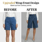 🔥50% KORTING + 50K+ VERKOCHT👖Asymmetrische Shorts Met Wijde Pijpen – Chique Imitatie Denim & Vintage Elegantie