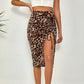 🔥TIJDELIJK 50% KORTING 42K+ VERKOCHT🐆Hoge Taille Rok Trekkoord Split Kwalitatieve Mengstof S-2XL