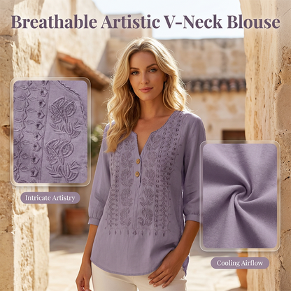 🔥BEPERKTE VOORRAAD💃 Artistieke dagblouse ✨ Past voor kantoor en vrije tijd