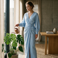 🔥 TOP DEAL 2026 🌿 Dames Linnen Wikkeljurk ✨ Ademend, flatterend & elegant voor een stijlvolle zomerlook