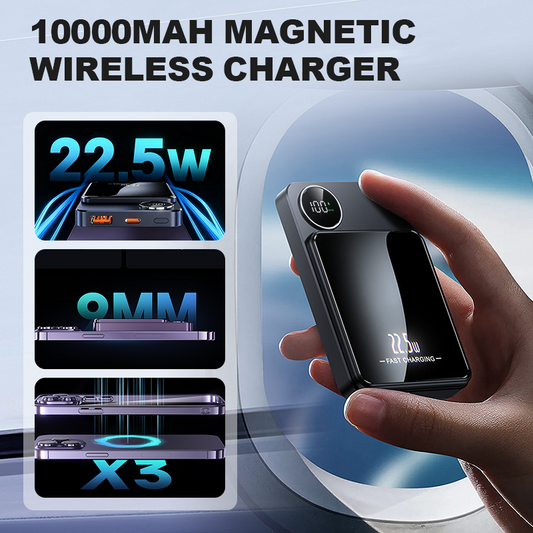 ⚡ Magnetische Powerbank 🧲22,5W Snelladen | 3 Apparaten Tegelijk | 10.000mAh🔋